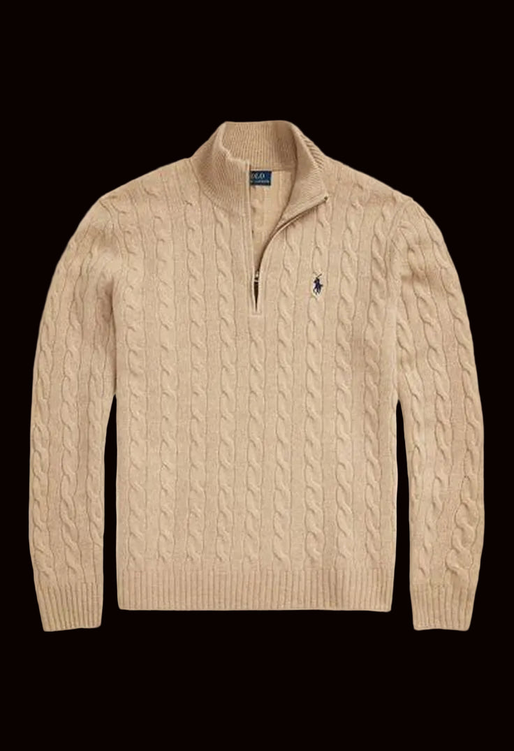 Ralph lauren cable knit quarter zip