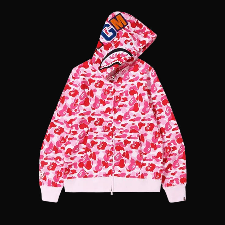 Bape Zip Up Hoodie Pink