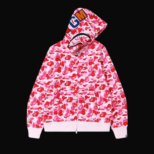Bape Zip Up Hoodie Pink