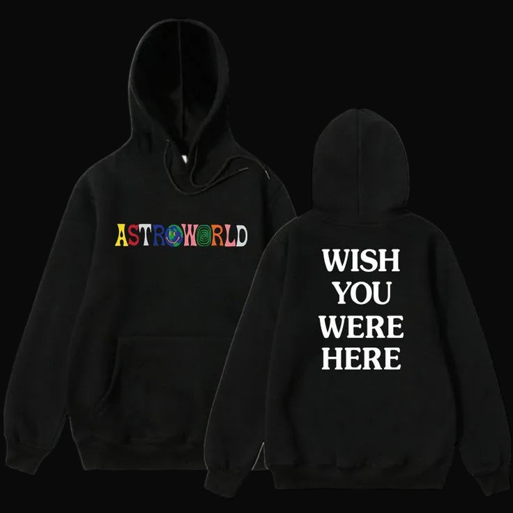 Travis Scott Astroworld 'WISH YOU WERE HERE' Black Hoodie