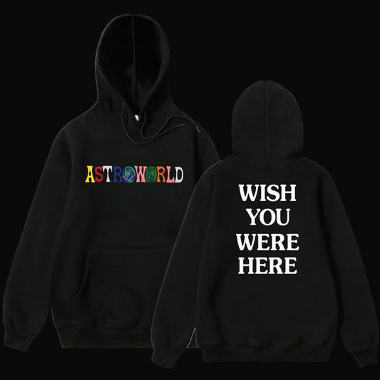 Travis Scott Astroworld 'WISH YOU WERE HERE' Black Hoodie