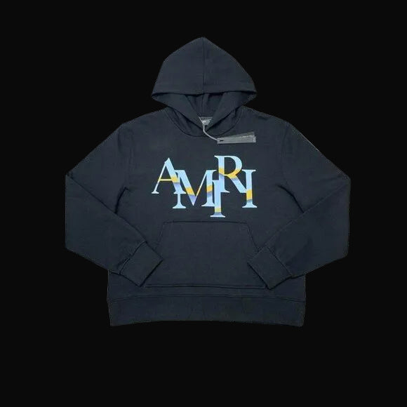 Amiri Logo Hoodie Chrome
