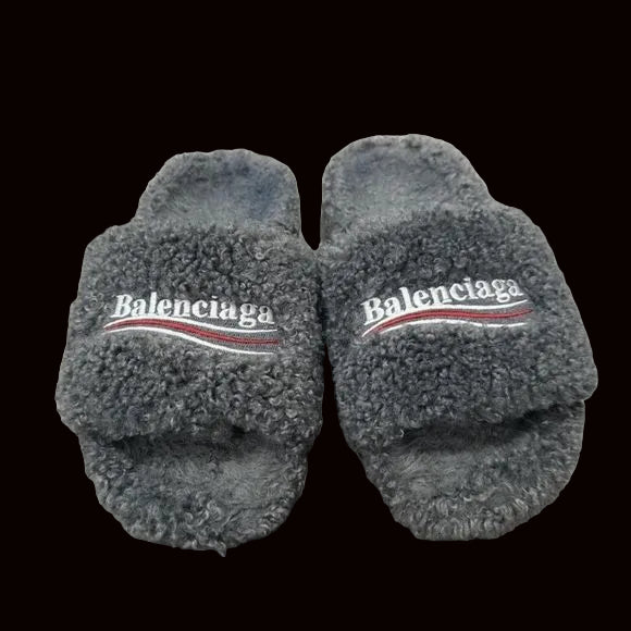 Balenciaga Furry Slide Grey