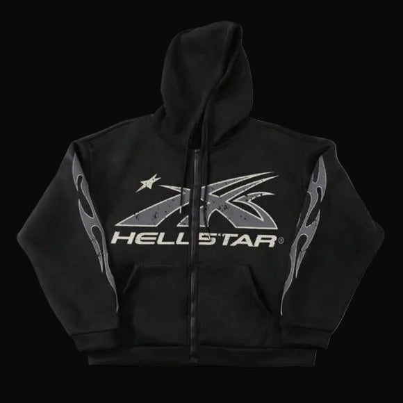 Hellstar Zip Up Hoodie Black