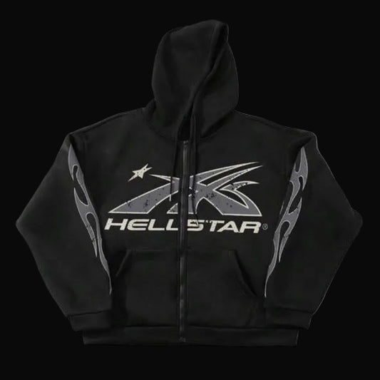 Hellstar Zip Up Hoodie Black