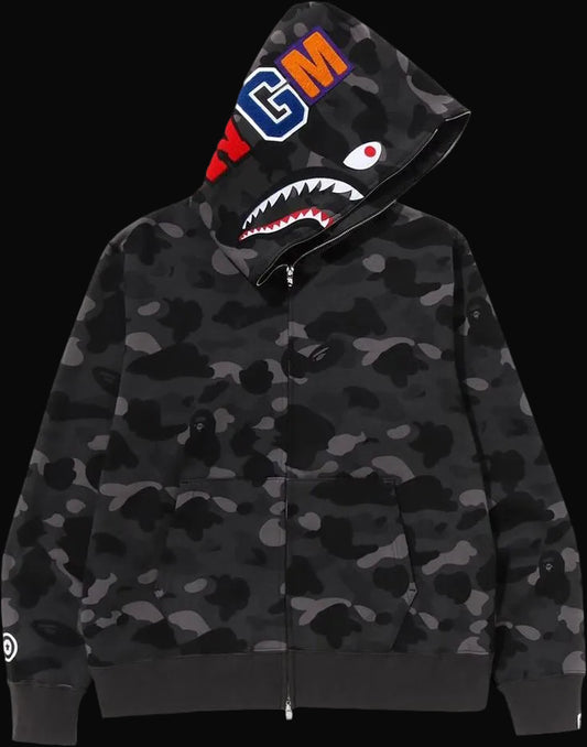 Bape Zip Up Hoodie Black