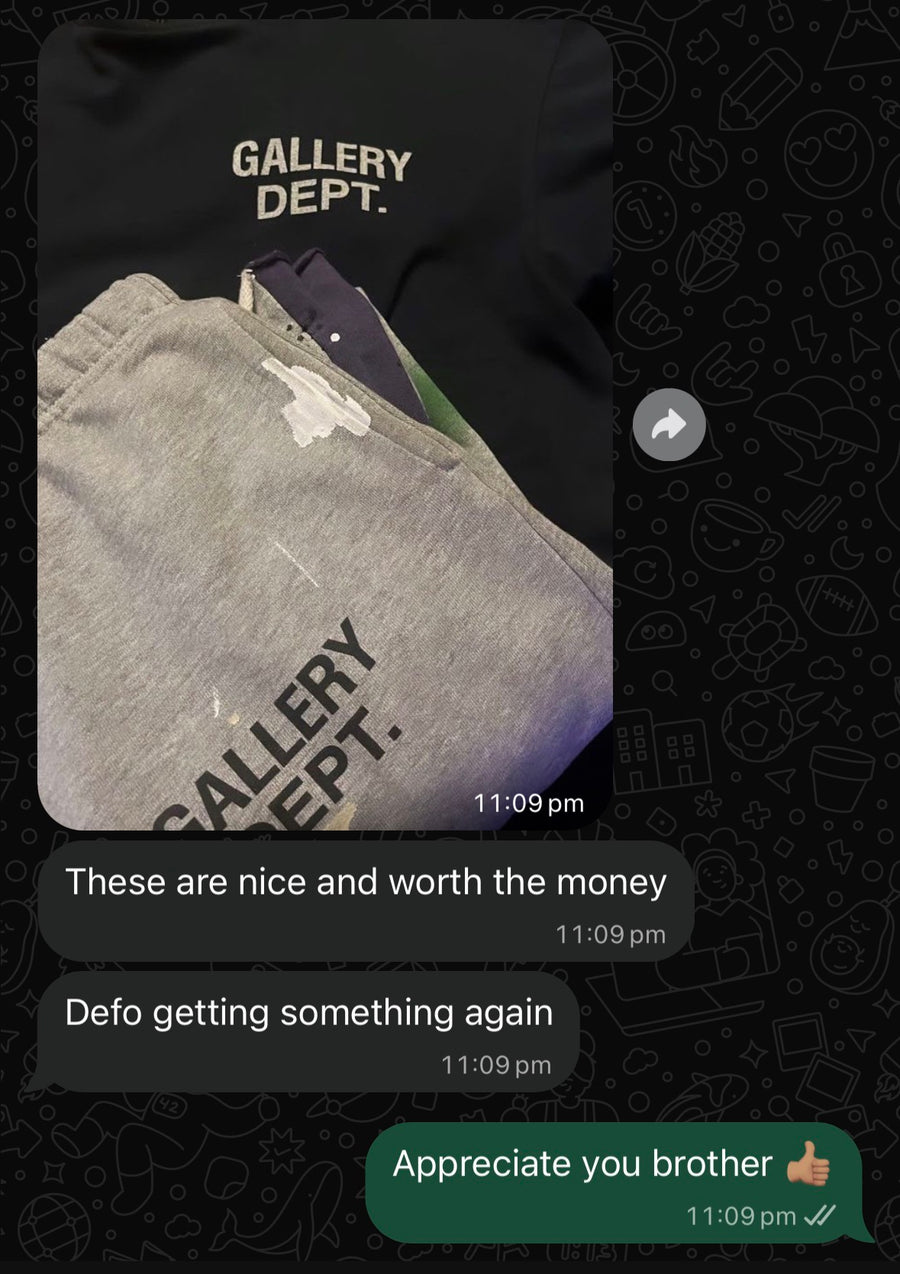 LAYERD customer review showing black and grey graphic clothing