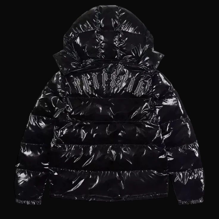 Trapstar Black Gloss Hooded Puffer Jacket