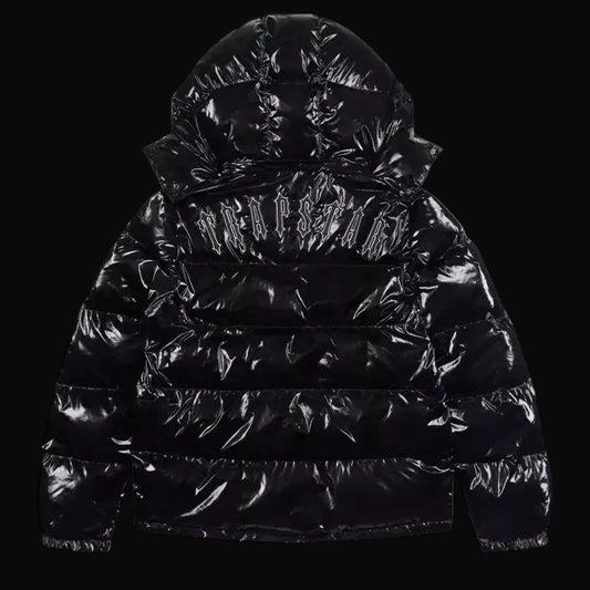 Trapstar Black Gloss Hooded Puffer Jacket