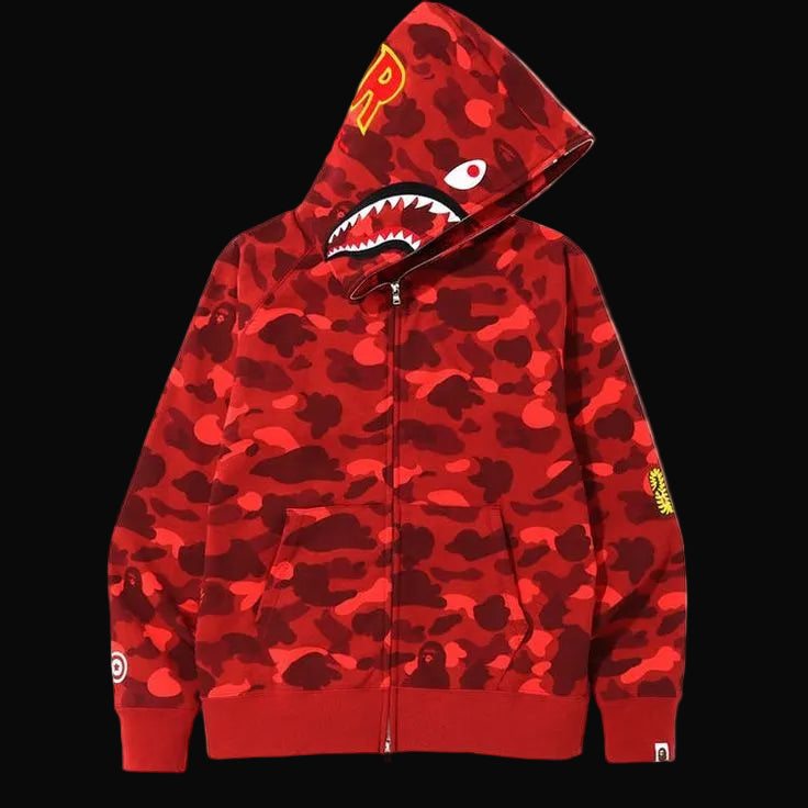 Bape Zip Up Hoodie Red